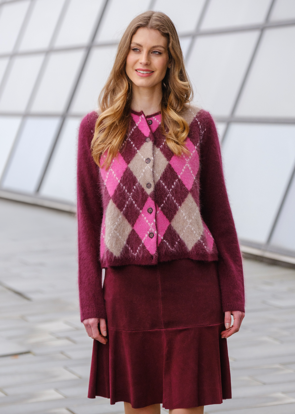Heaven Cardigan Wine Red