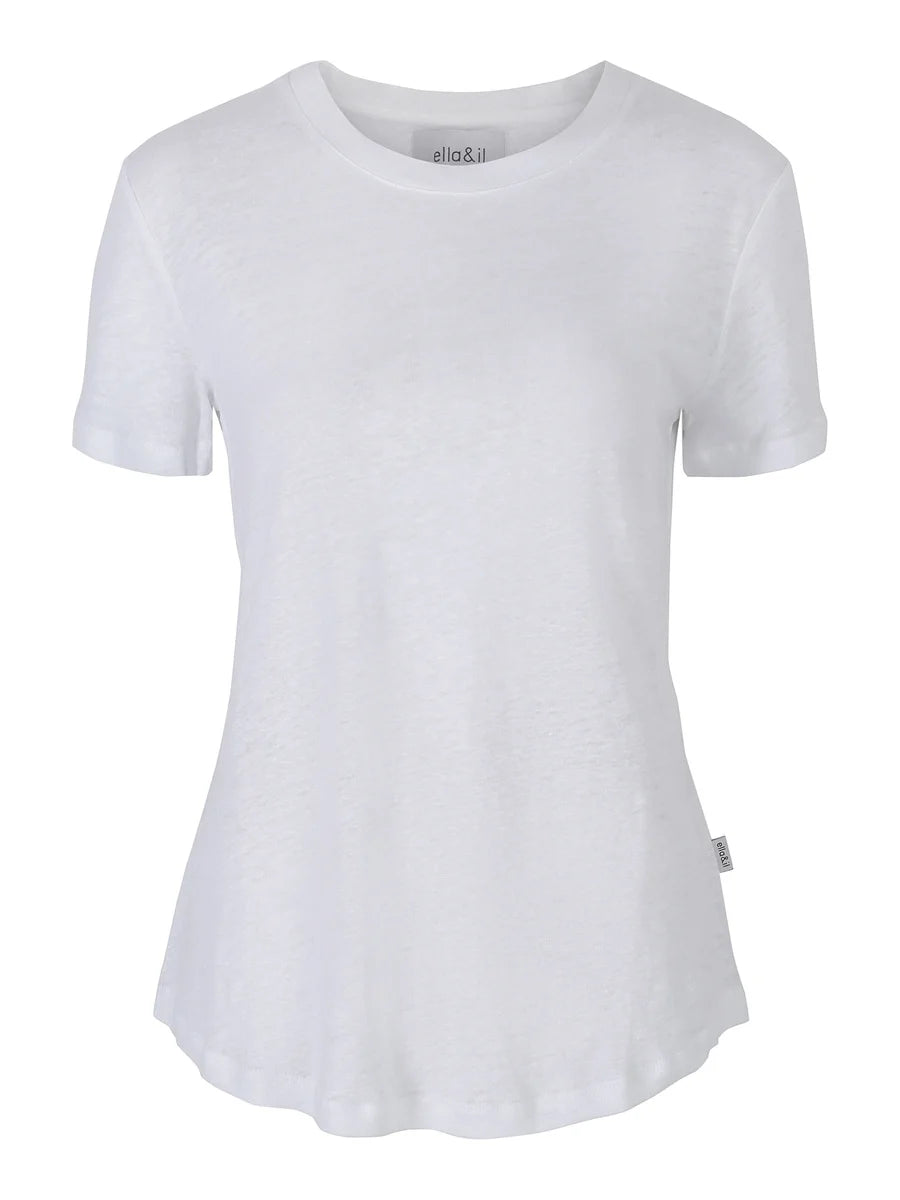 Jane Linen Tee White