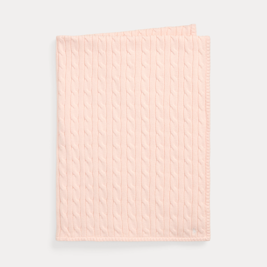 Cable Blanket Baby Morning Pink