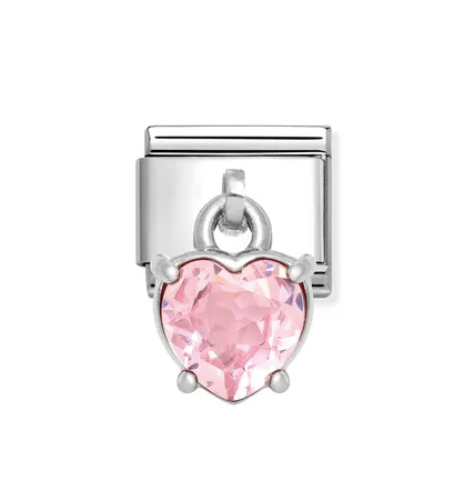 Zirkon Drop Heart Pink