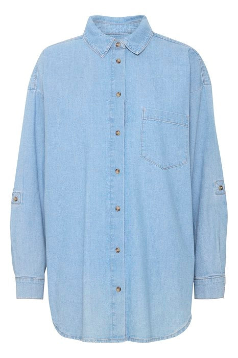 Diver Shirt Washed Blue Denim