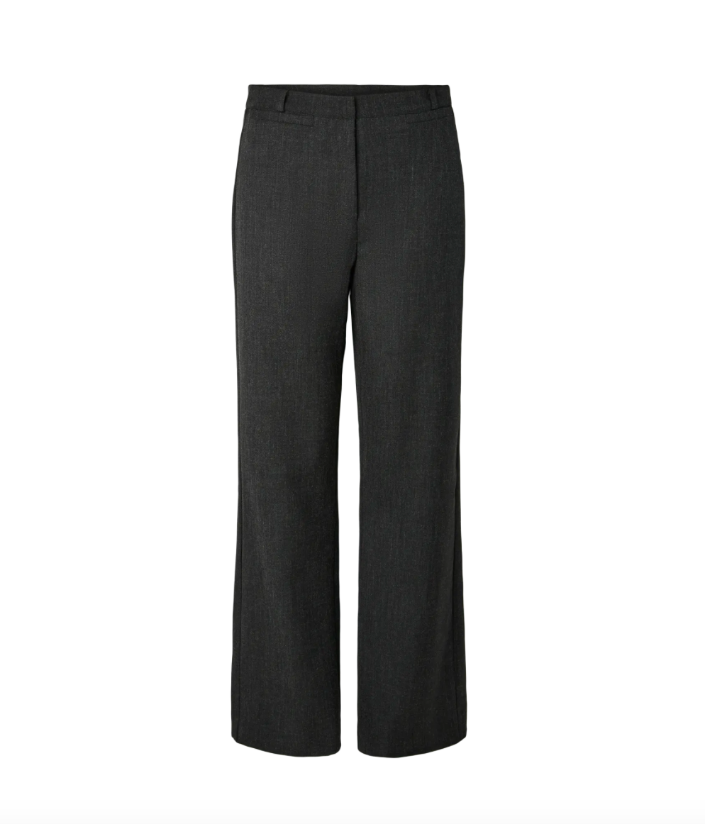 YASDAISY HW Flared Pant Dark Grey Melange