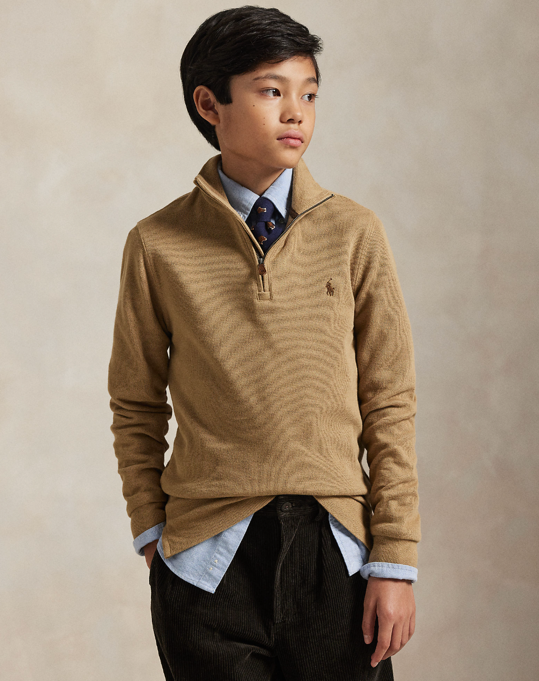 Estate Rib Quarter Zip Pullover Camel