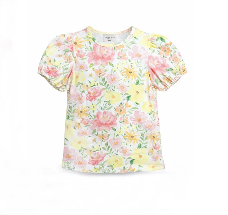 May Top Yellow Printed