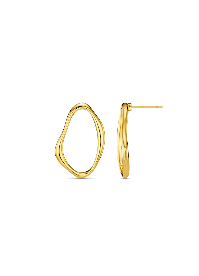 Open Organic Oval Stud Earrings