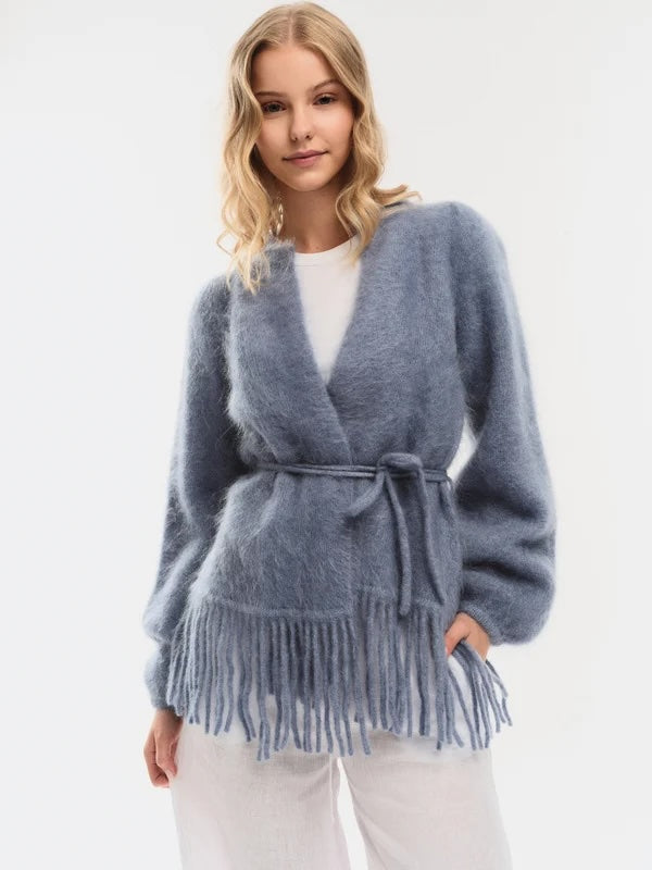 Fidele Chunky Cardigan Denim Blue