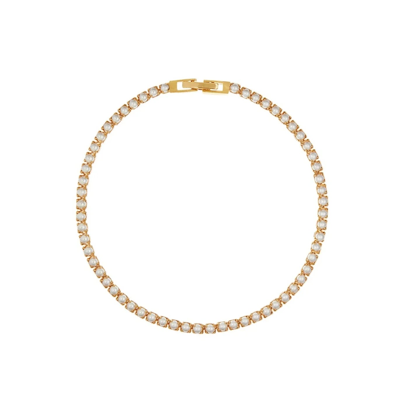 Pearl Tennis Bracelet Gold