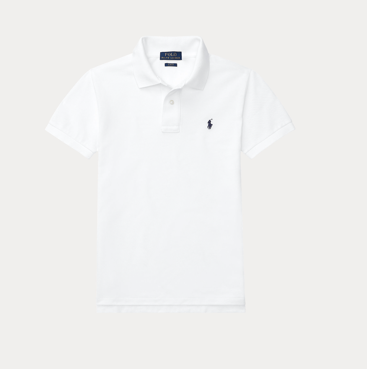 Slim Fit Cotton Polo Shirt White