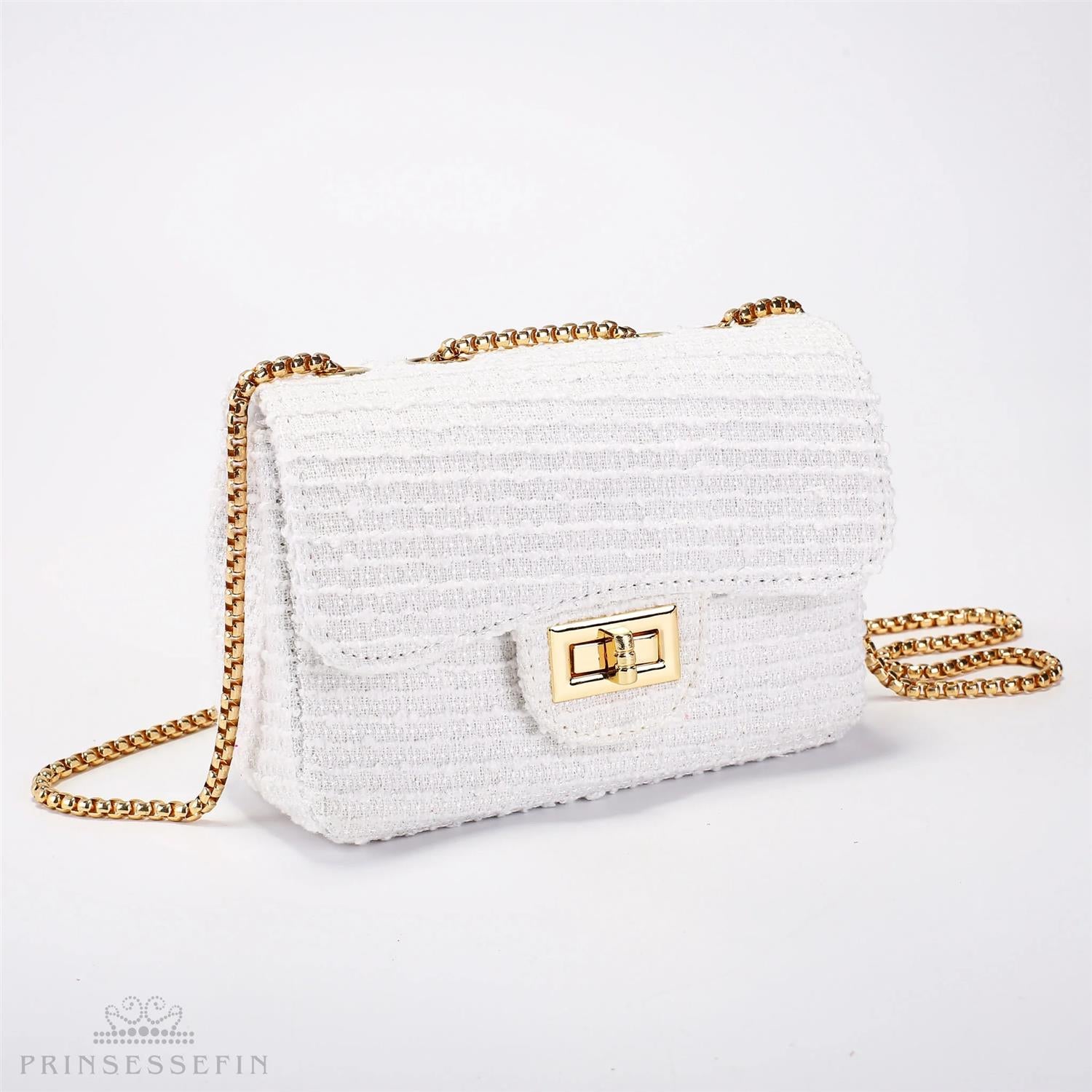 Alexandra Stripes Handbag Off White - Medium