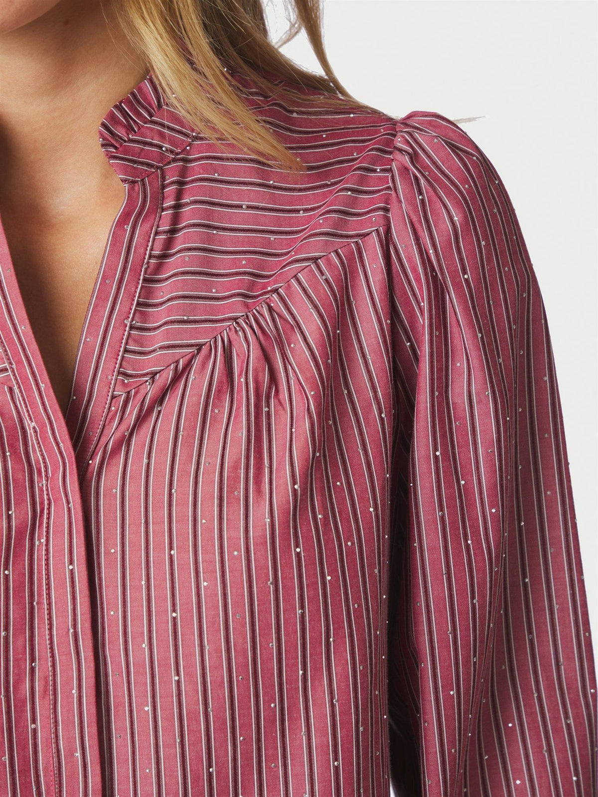 Astrida Soft Stripe Stone Blouse