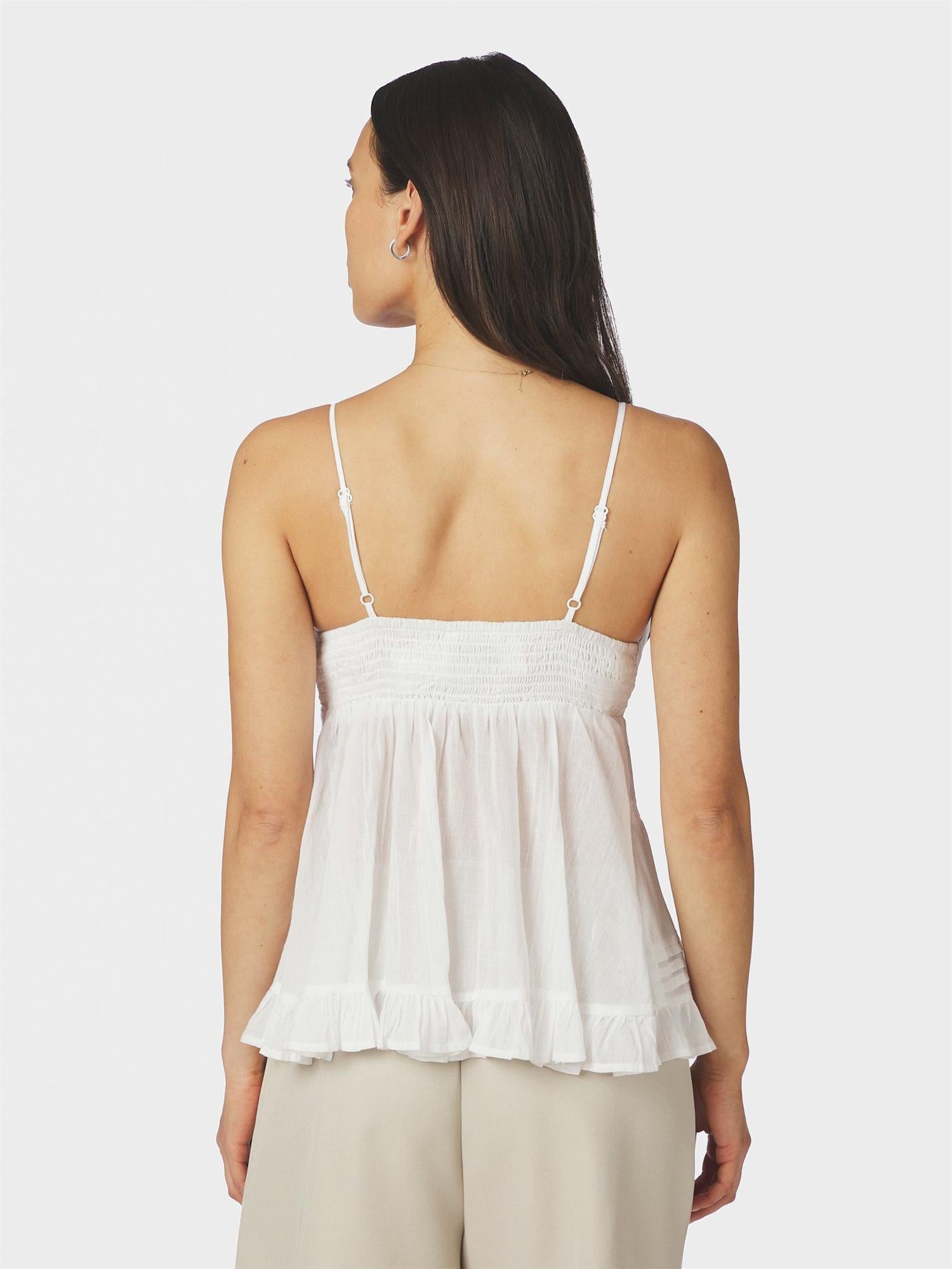 Elvena Voile Top White