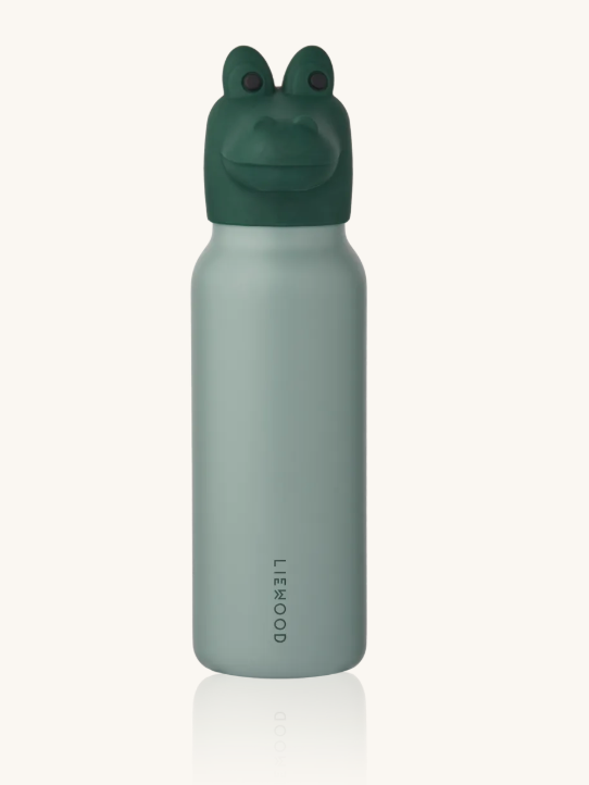 Falk Water Bottle With Crocodile Lid Peppermint/Garden Green