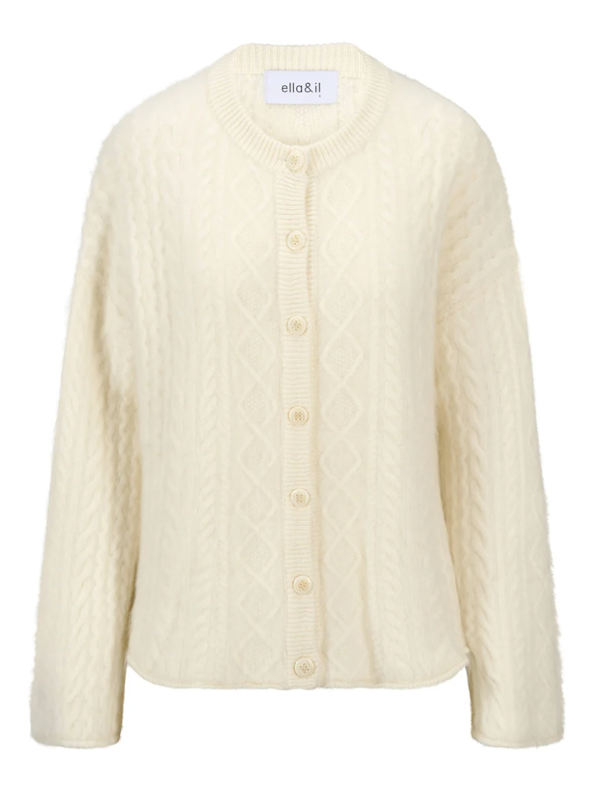 Ylva Brushed Cardigan White