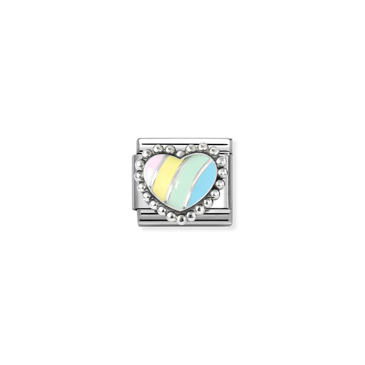 White Raised Heart Multicolor