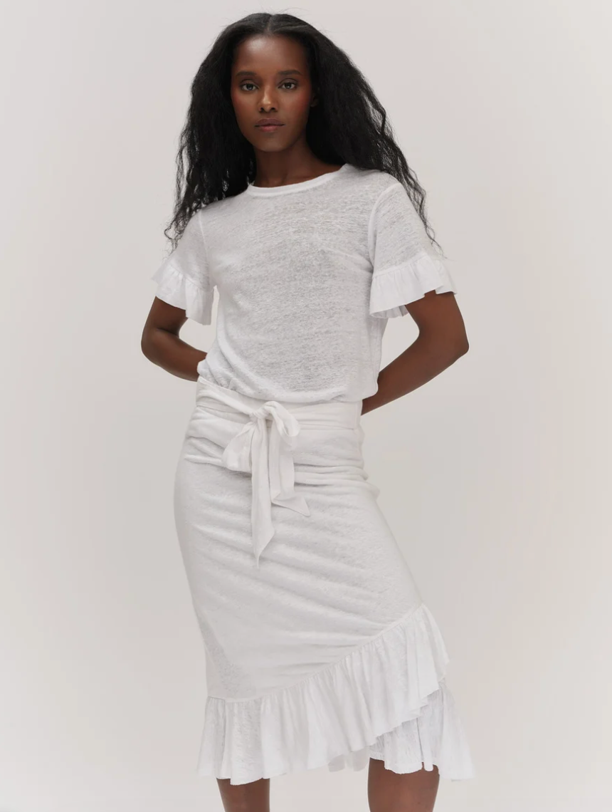 Lara Linen Tee White