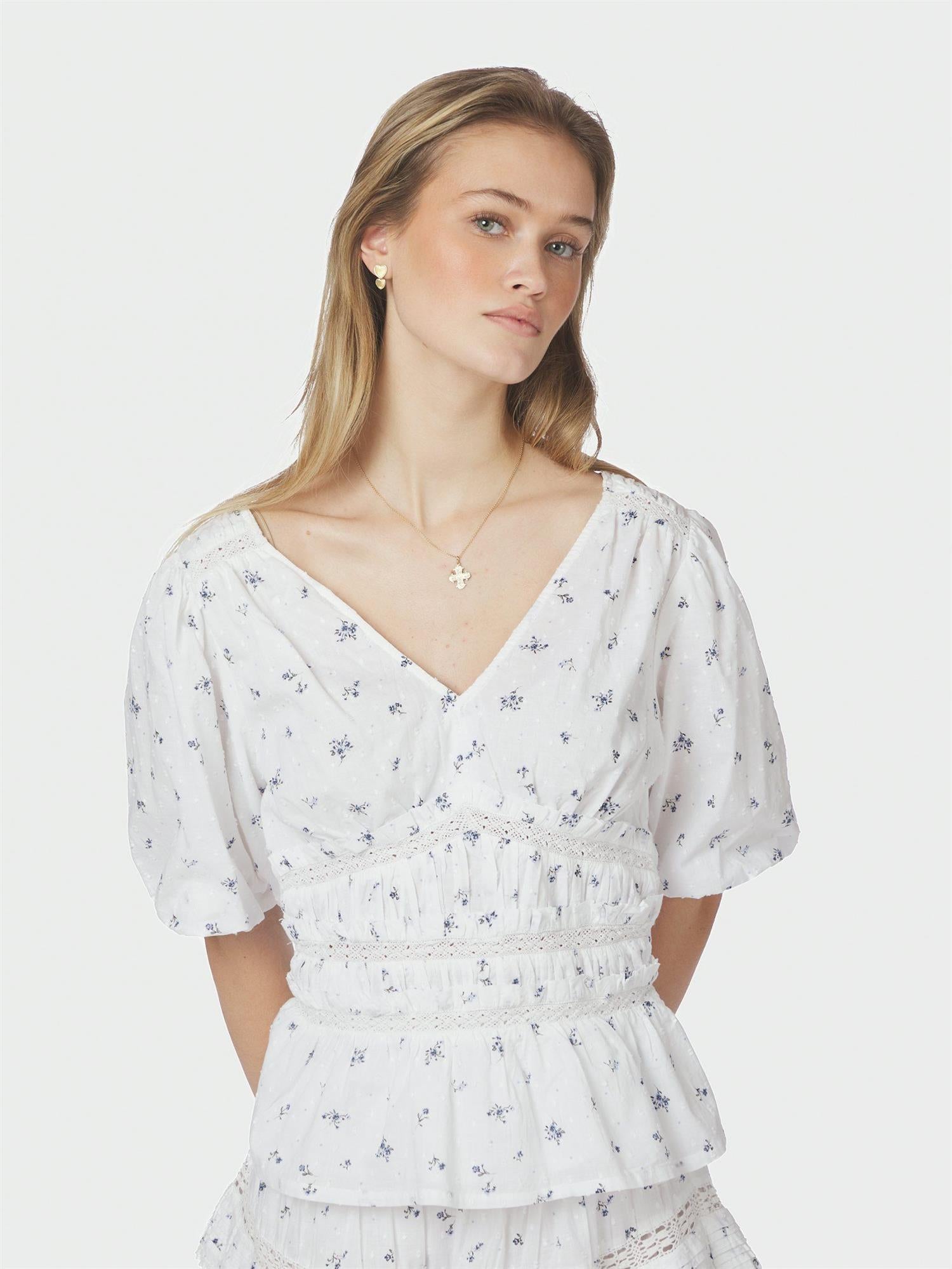 Sapura Flower Dobby Blouse