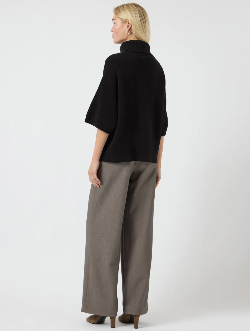 YASEMILA 2/4 Wool Knit Pullover Black