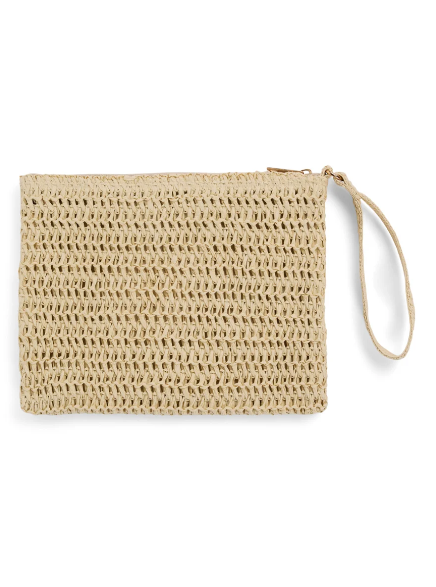 Mim Staw Clutch Beige