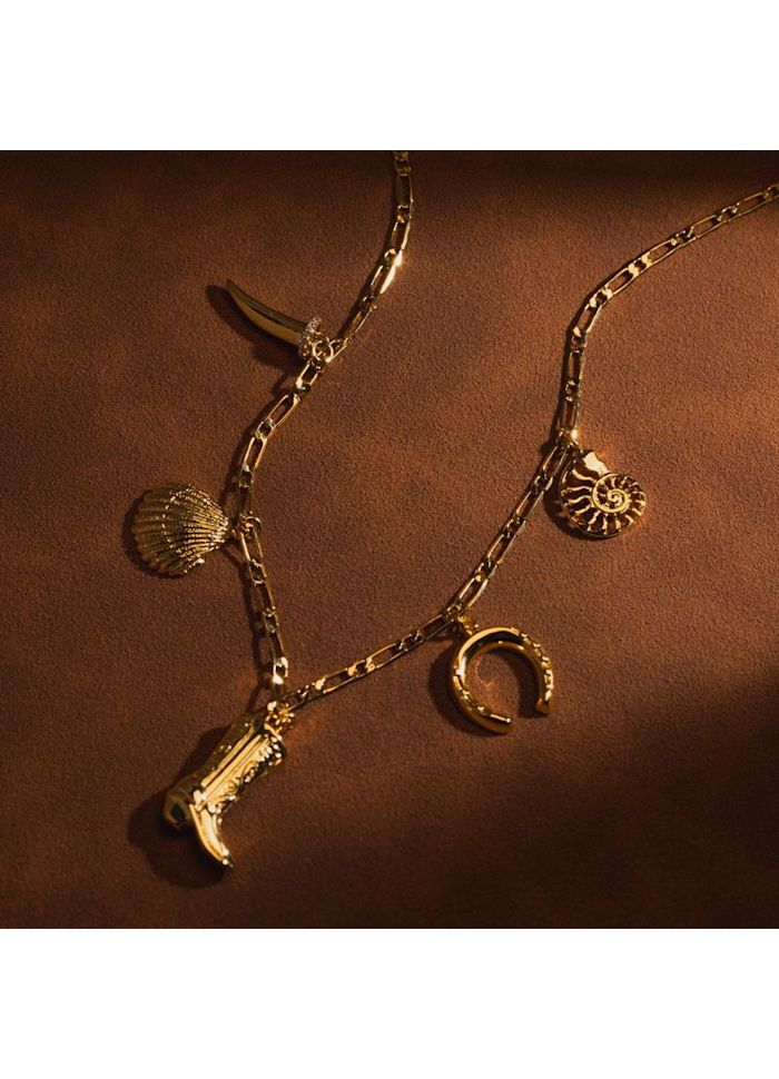 Eclectic Western Charm Necklace Gold