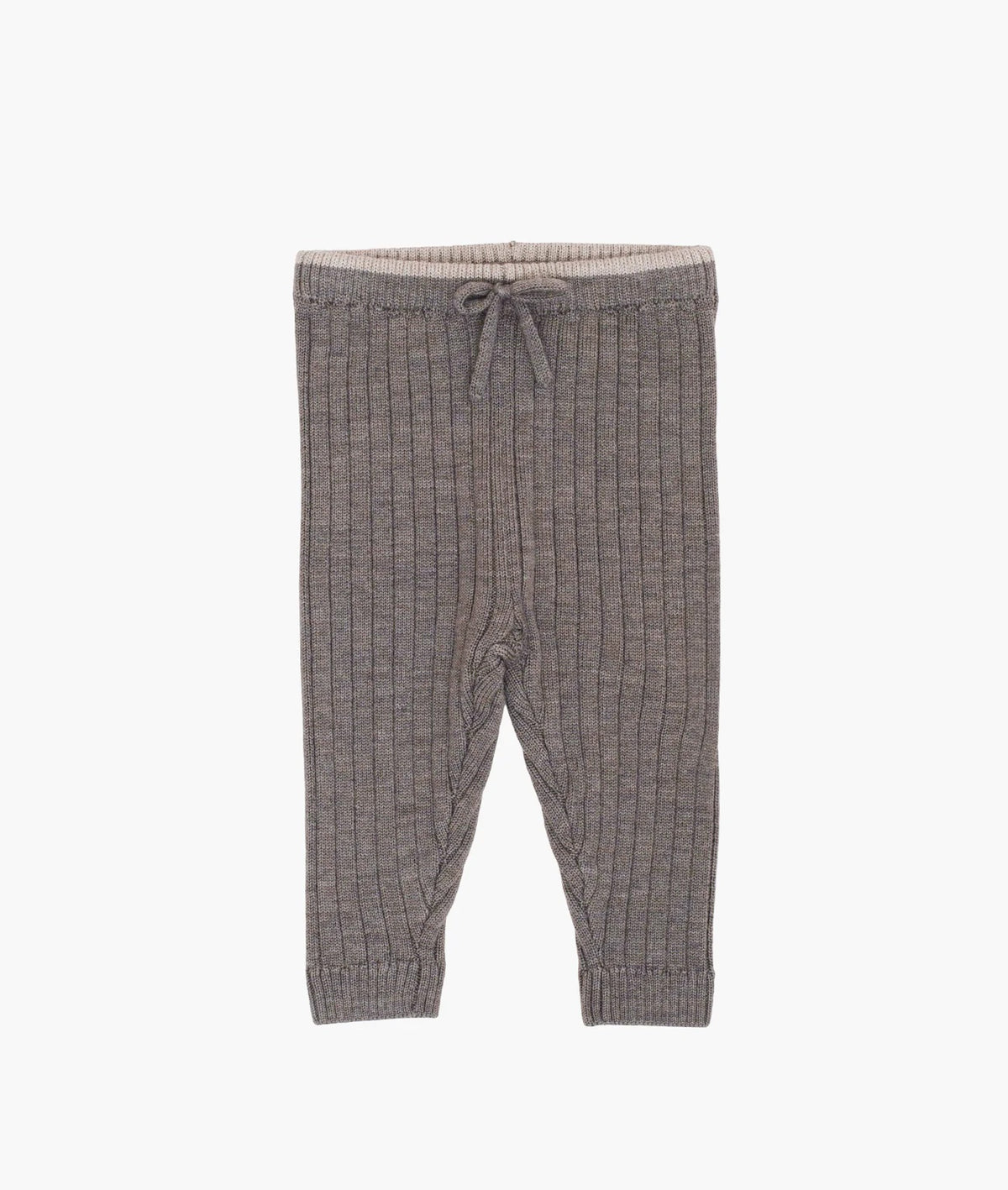 Knitted Rib Pants Brown