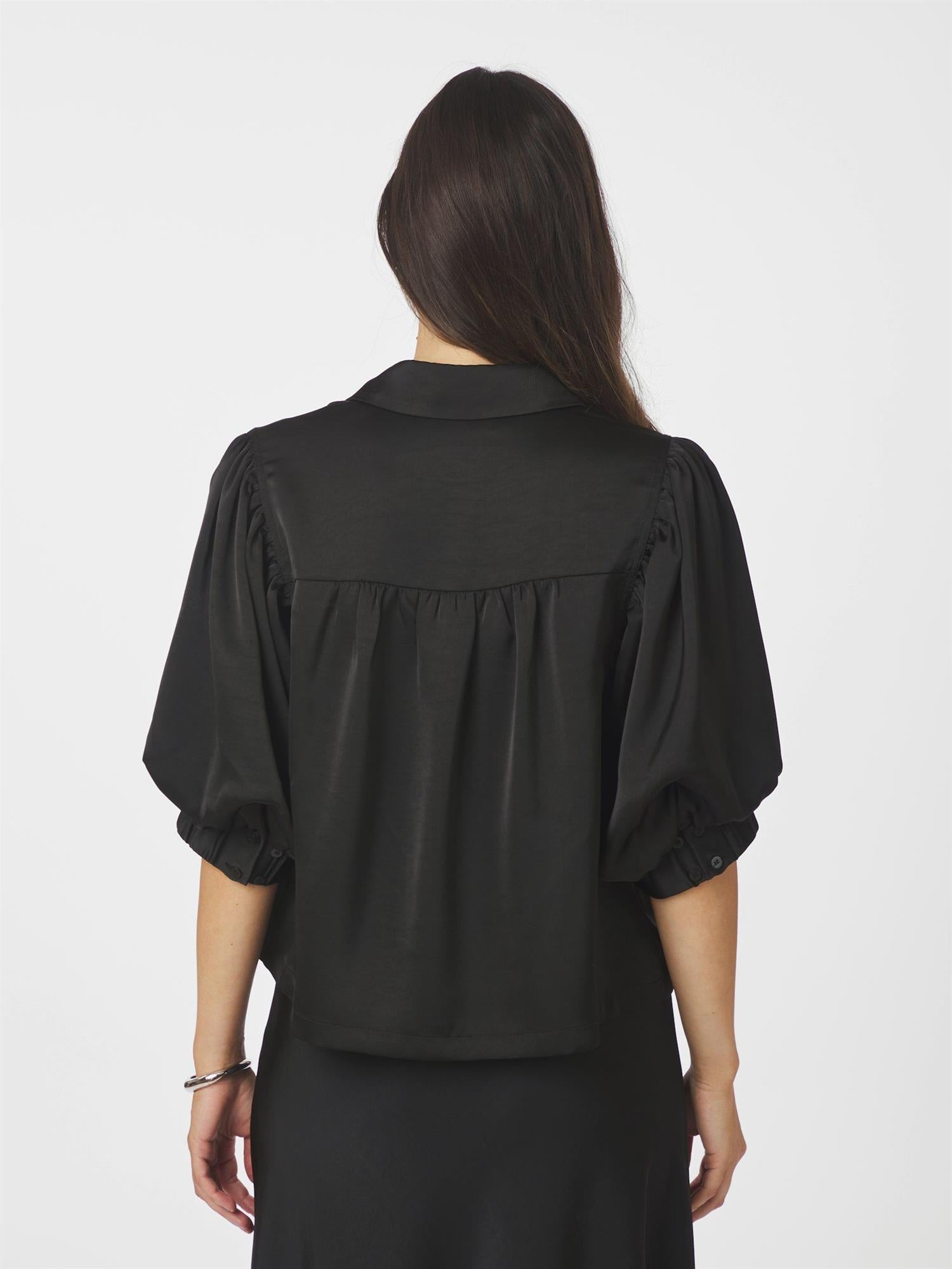 Etta Heavy Sateen Shirt Black