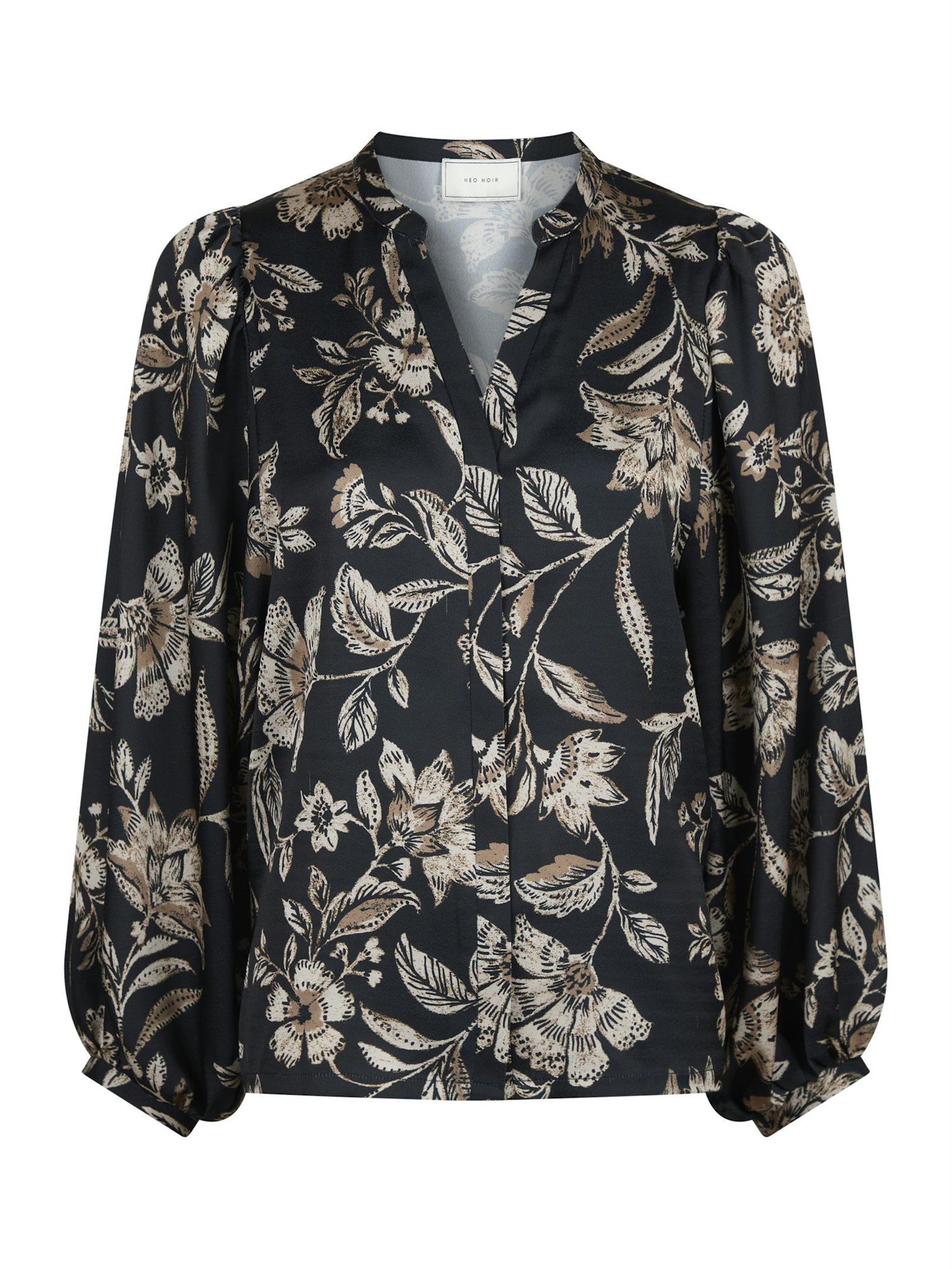 Nani Canvas Flower Blouse Dark Navy