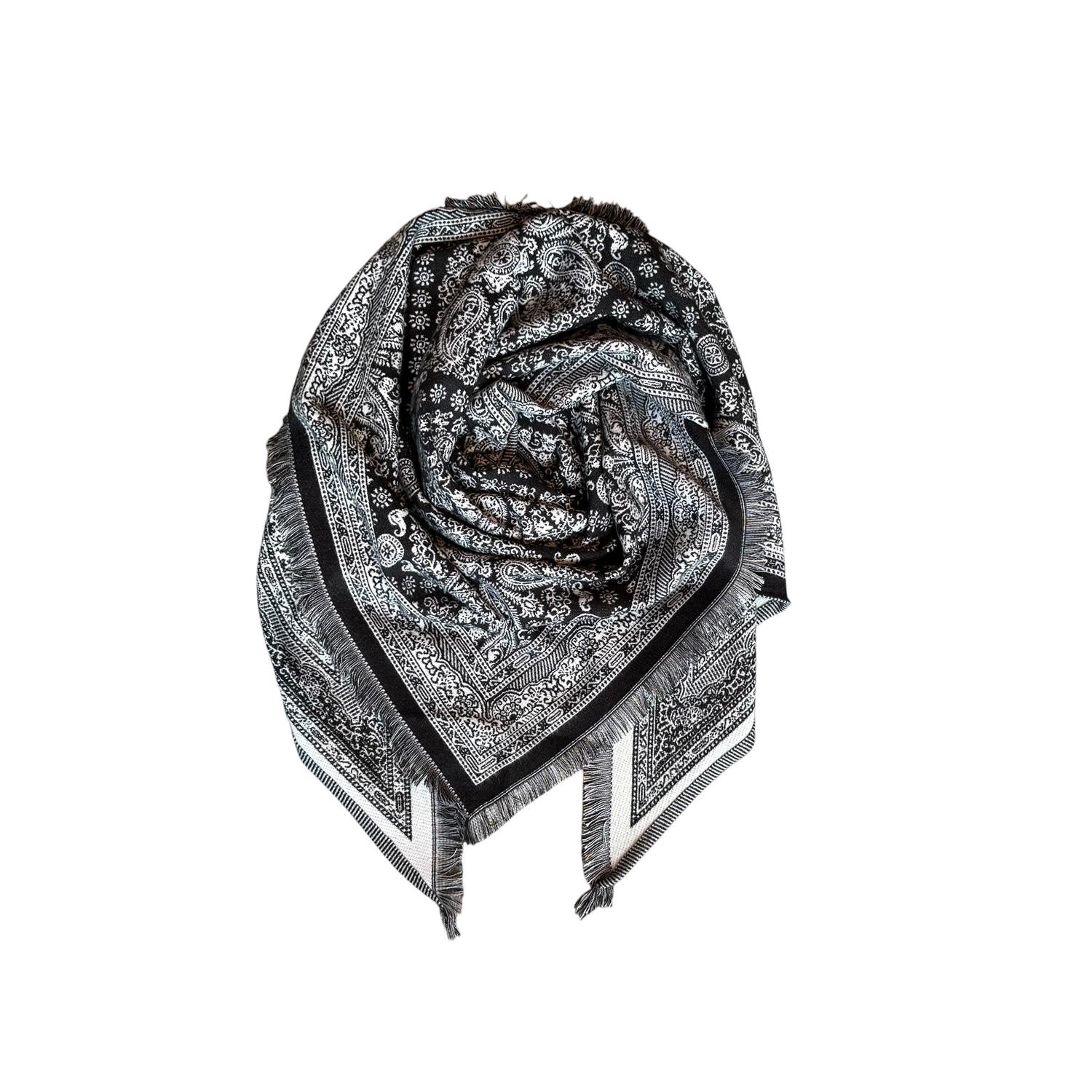 Charlene Paisley Skjerf Sort