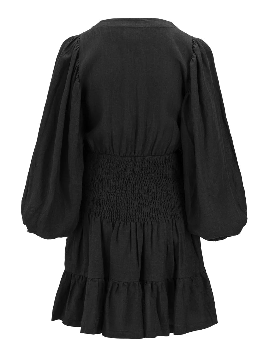 Martine Linen Dress Black