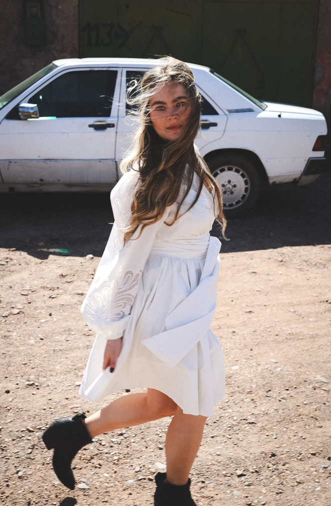 Poplina Dress White