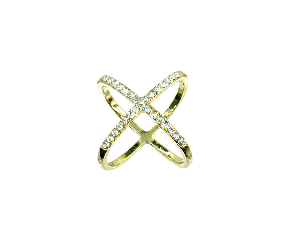Skjerfring m/Strass Gull