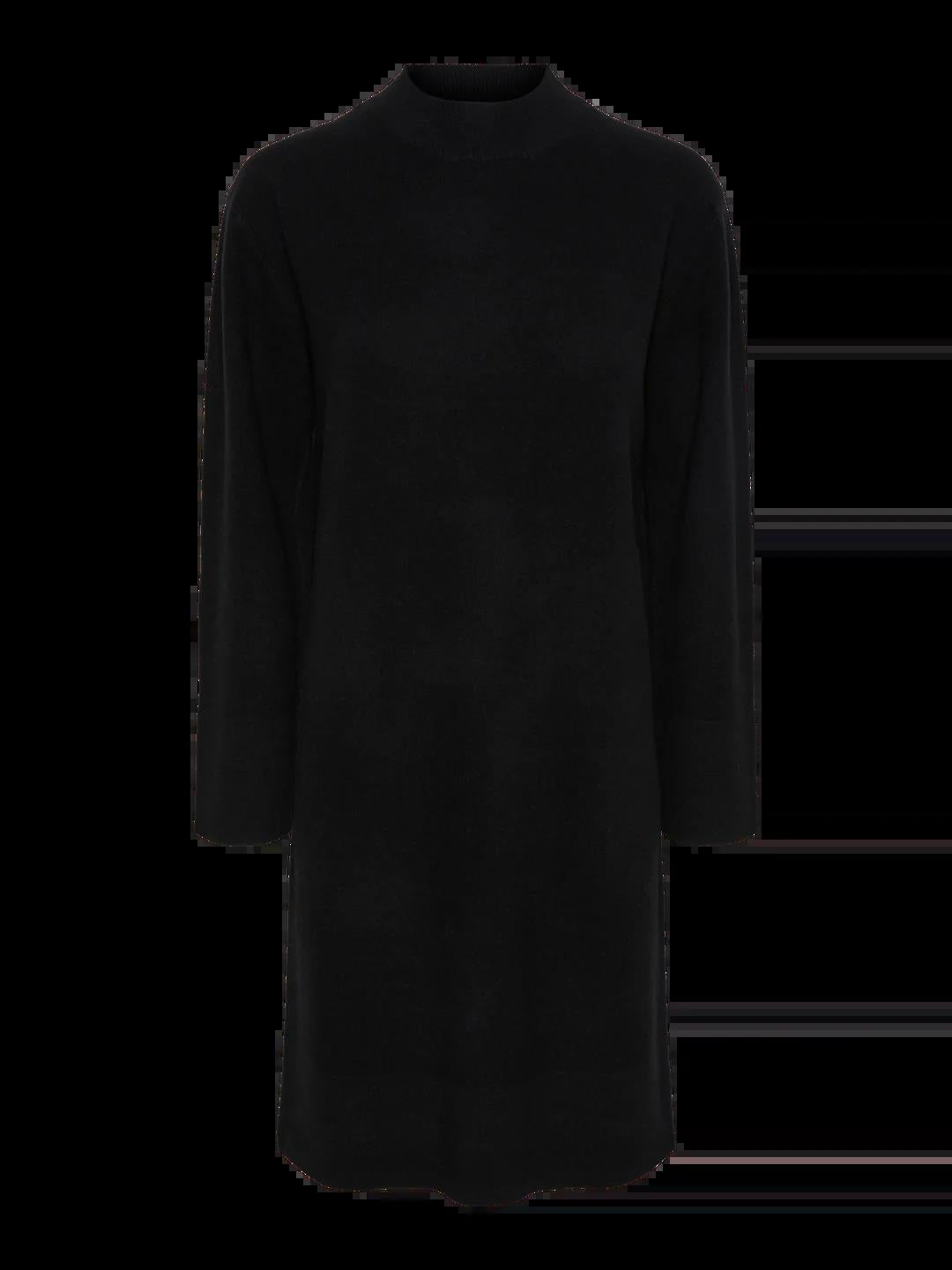 YASEMILIE Funnel Knit Dress Black