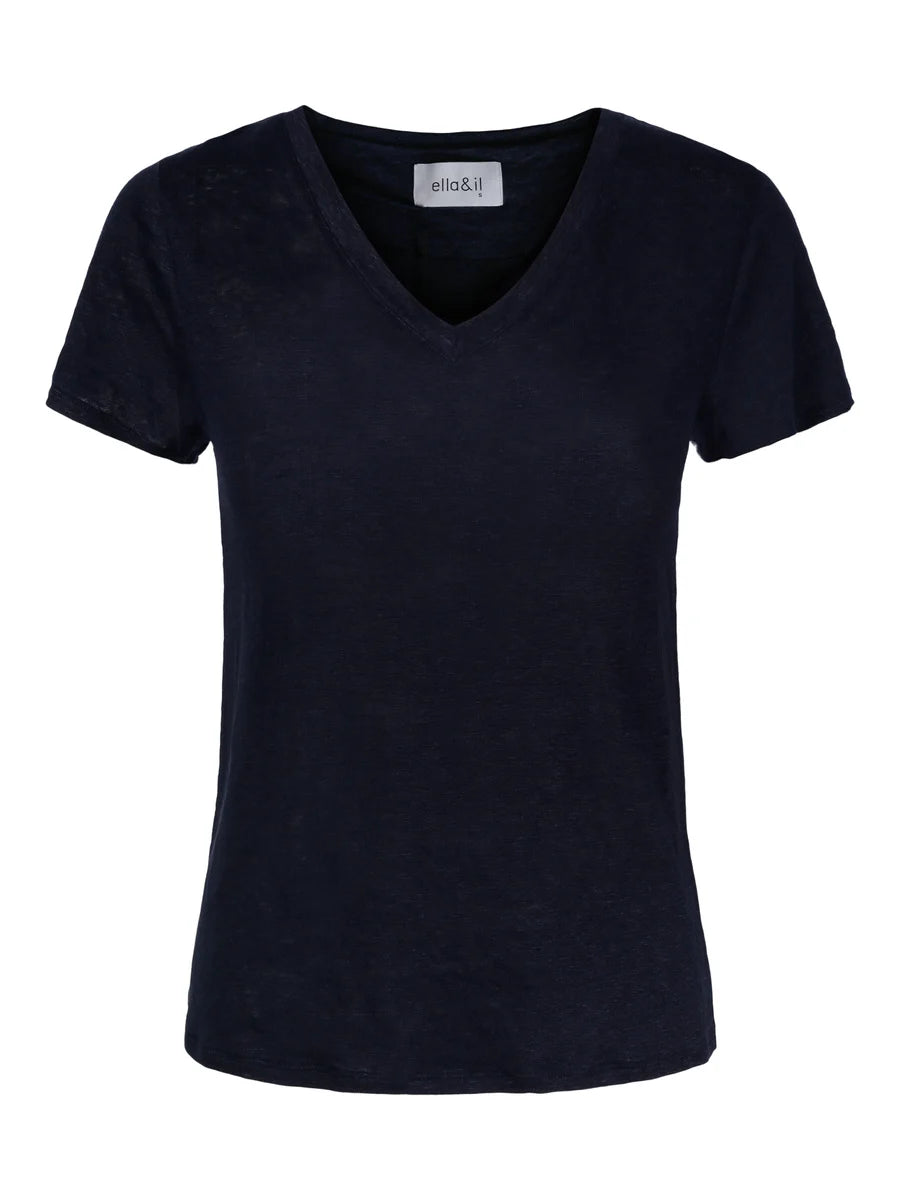 Alethe Linen Tee Navy