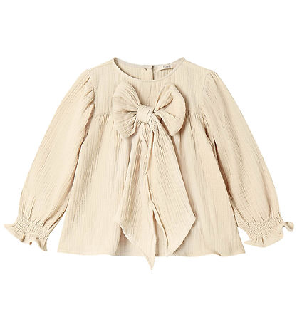 Paco Bow Langermet Bluse Sandshell