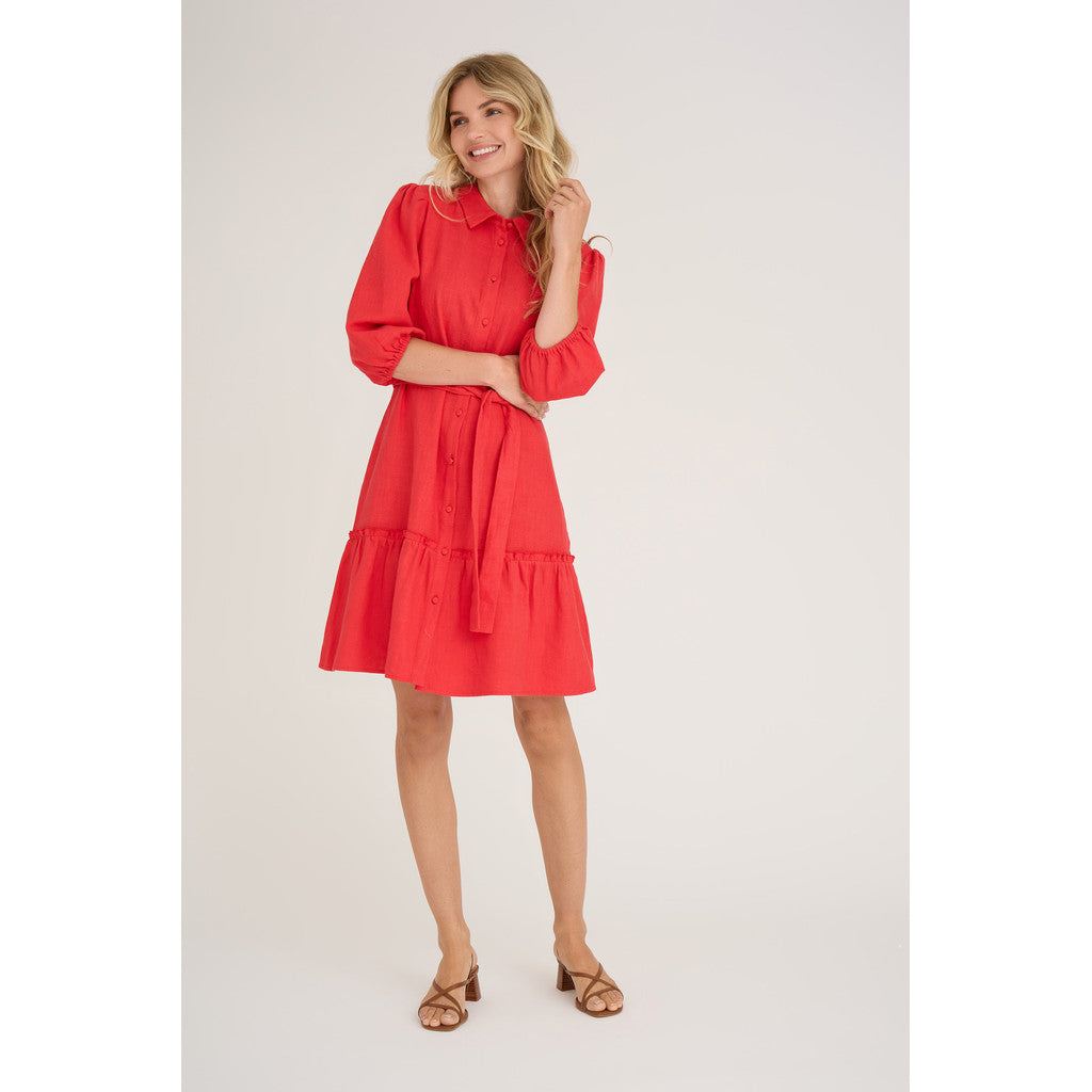 Linen Dress Red