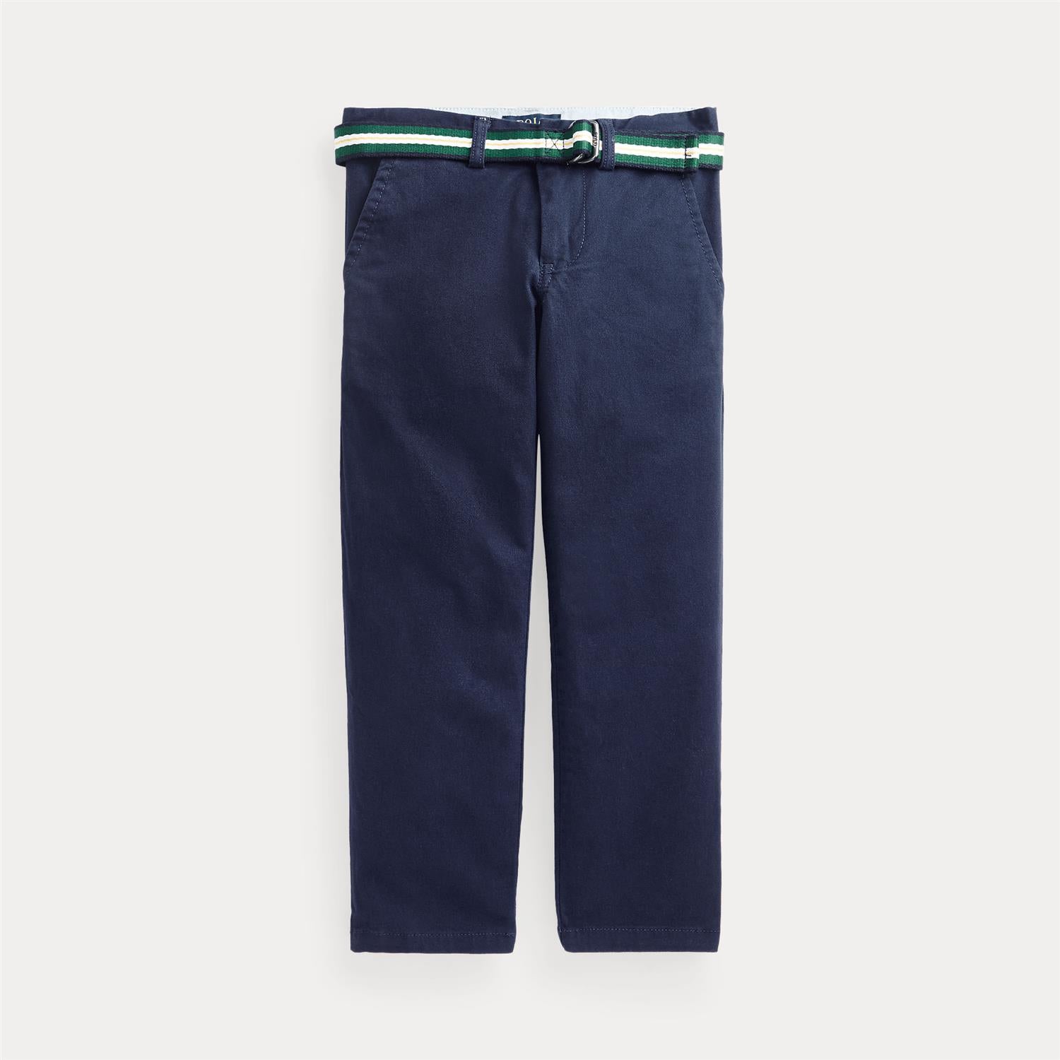Belted Slim Fit Stretch Twill Pant Newport Navy