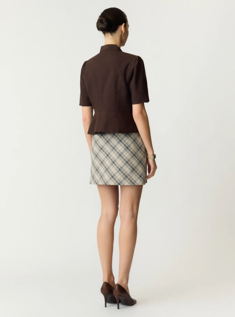 YASRIU Scarf Blazer Coffee Bean Melange