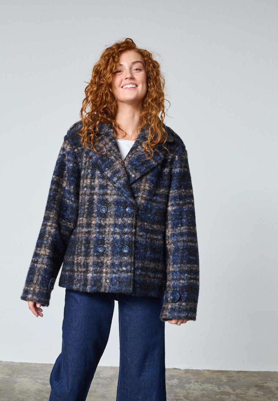 Caleb New Blue Check Jakke