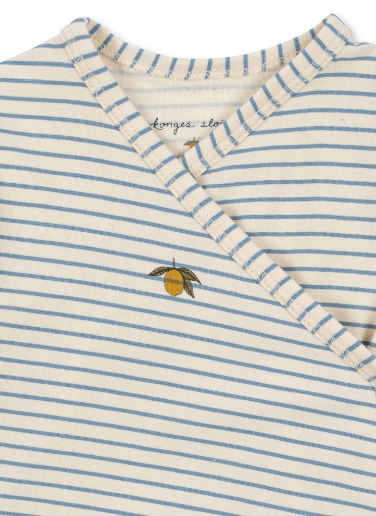 Basic Newborn Onesie Gots Stripe Bluie