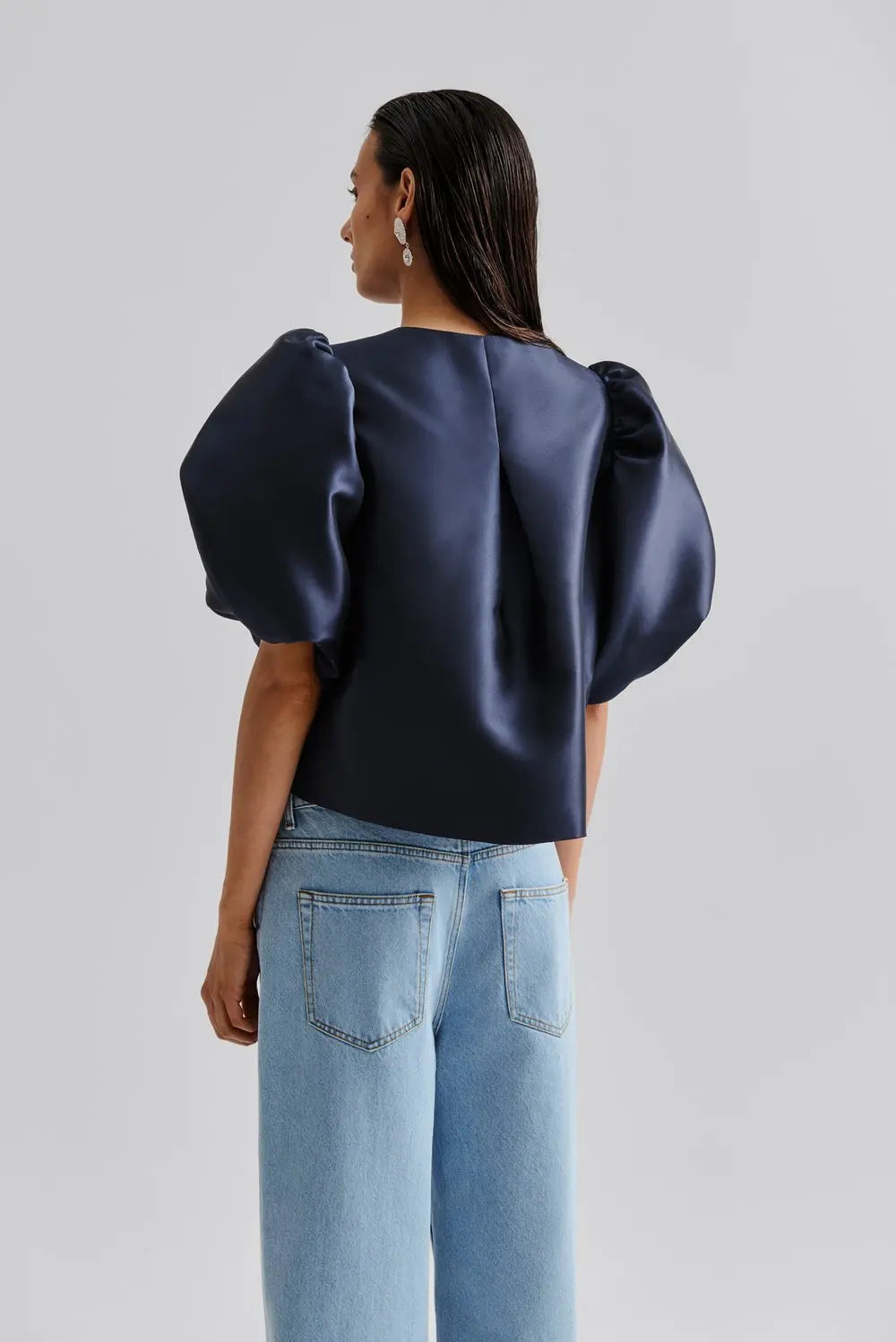 Cleo Pouf Sleeve Blouse Blue