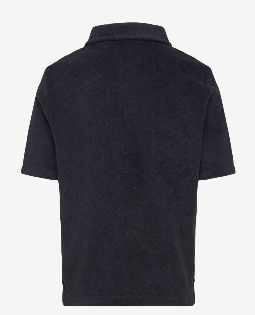 Towelling Polo Shirt Dark Navy