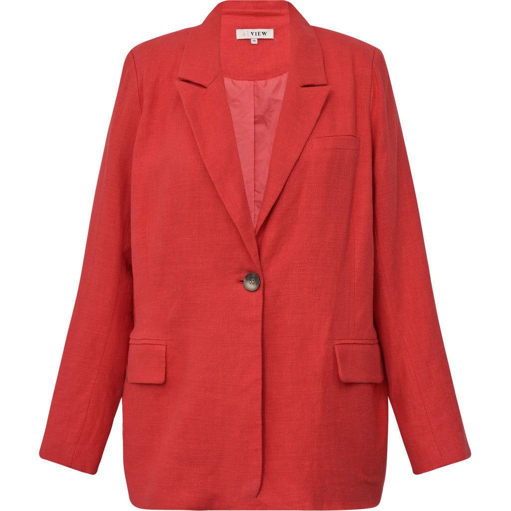 Annali Linen Blazer Red