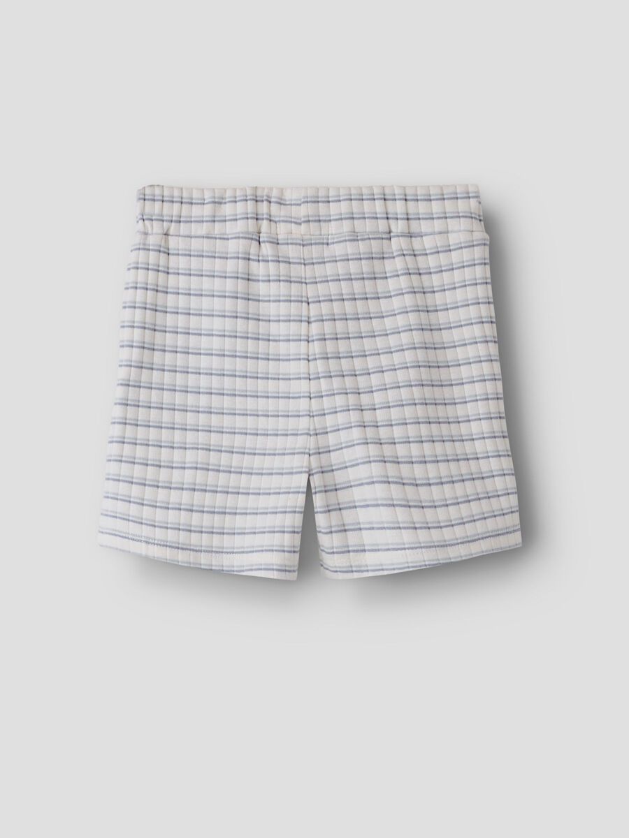 Haldur Loose Shorts Coconut Milk/Dusty Blue