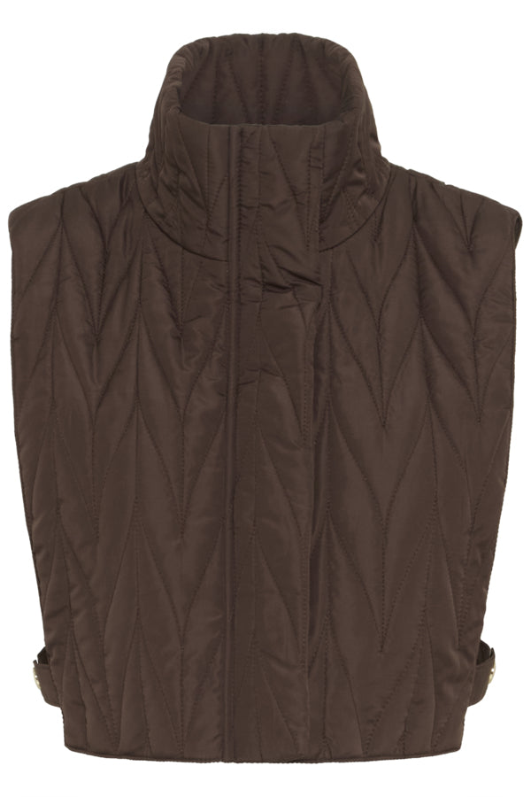 Mille Collar Vest Coffe Bean