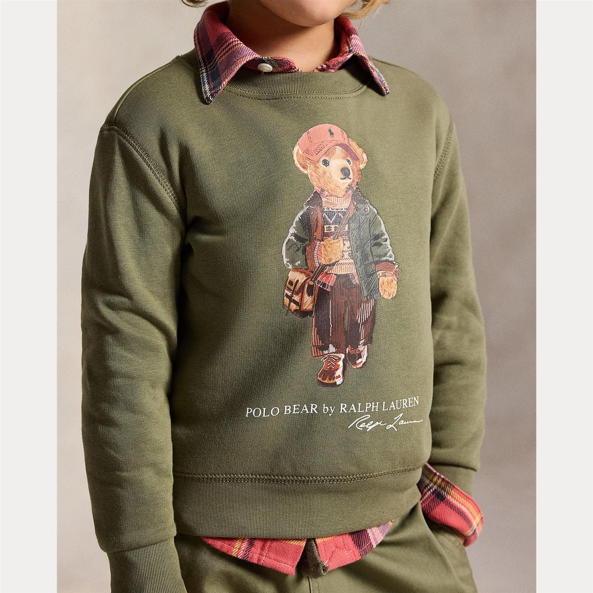 Polo Bear Fleece Sweatshirt Cruise Olive