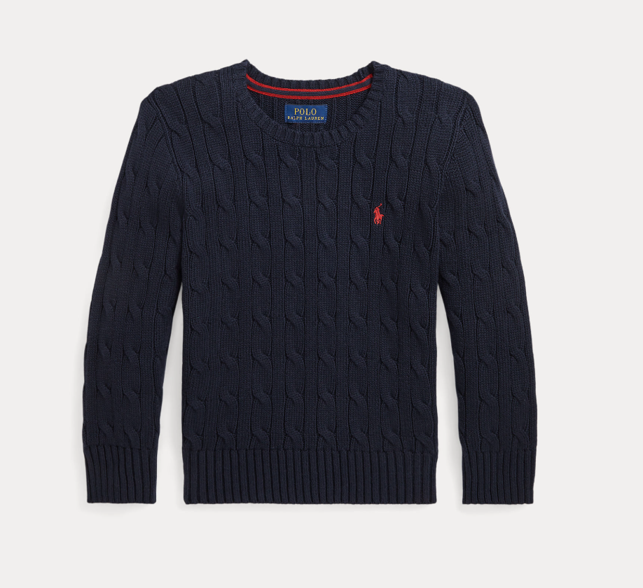 Cable Cardigan Langermet Navy