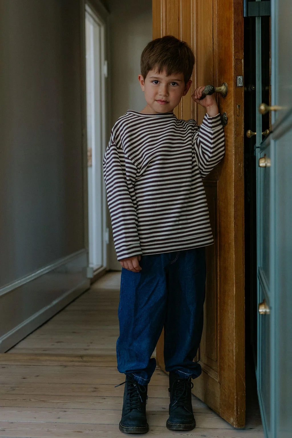 Alvin Ls Stripe Sweatshirt Coffee Bean/Sandshell
