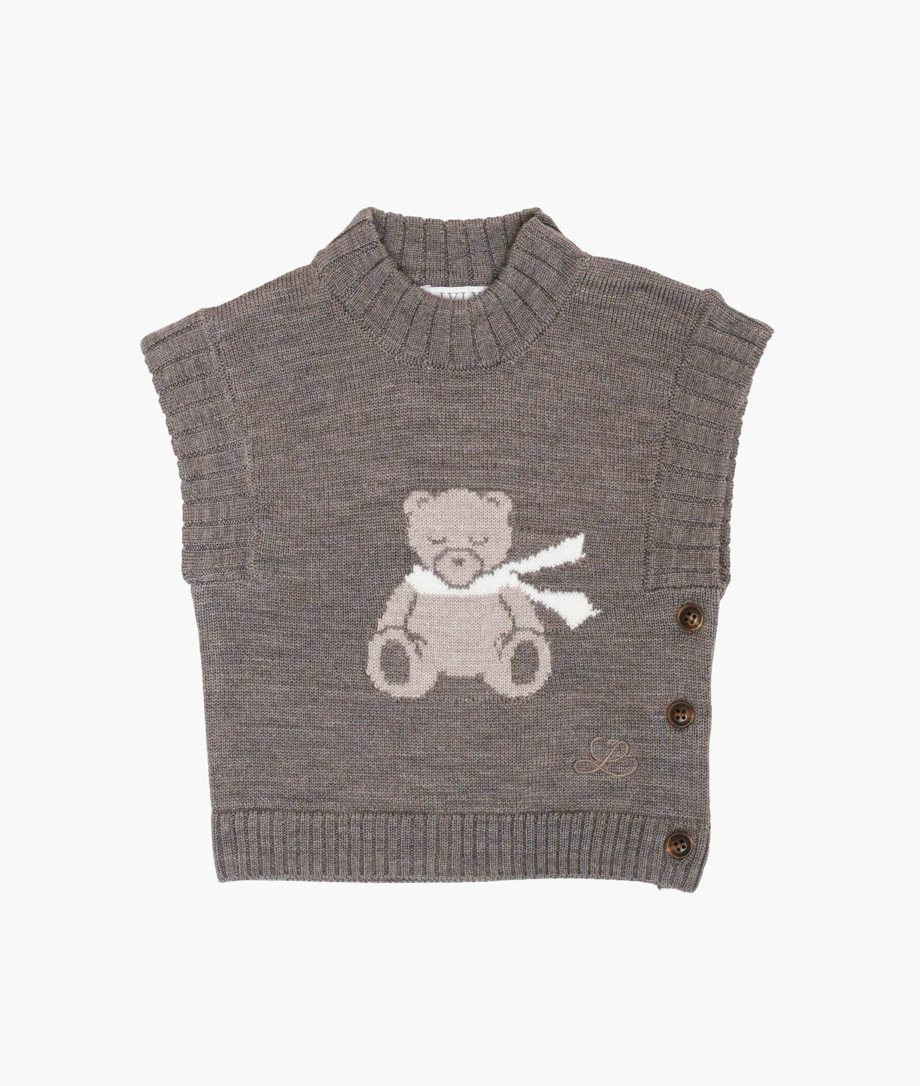 Teddy Knitted Vest Brown