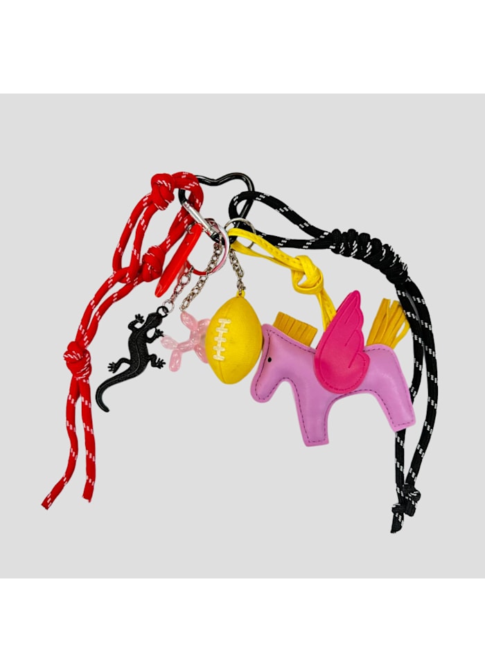 Bag Charm Set Pink Horse