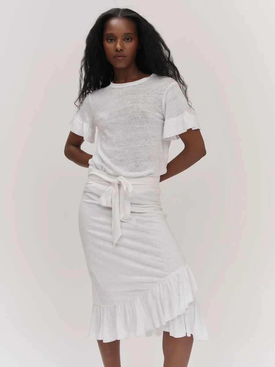 Lara Linen Tee White