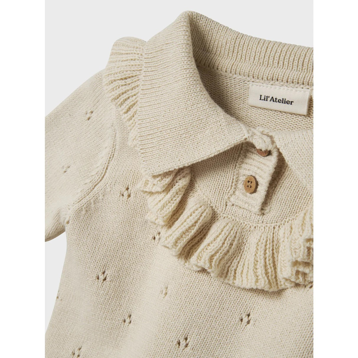 Nakita Langermet Loose Strikket Turtledove